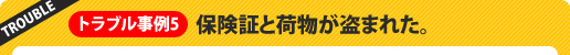 保険証と荷物が盗まれた。