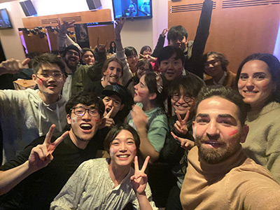 サッカーワールドカップのスペインvs日本を観戦