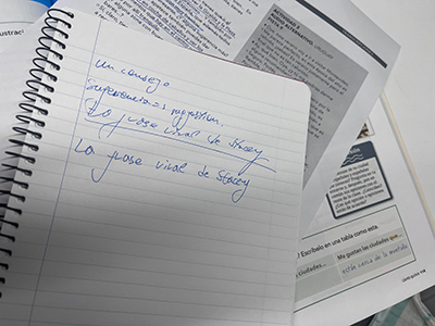 授業中に友人とワークをした時のものです。